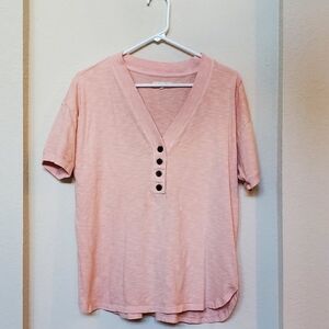 Madewell Relaxed Oversized Henley Tee T-Shirt  Size S